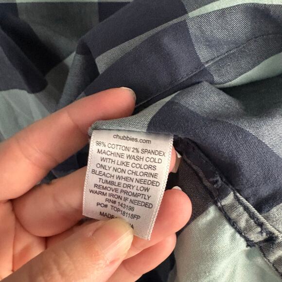 Chubbies The Nutter Men’s Plaid  Popover Shirt Blue Long Sleeve Large - Picture 4 of 7
